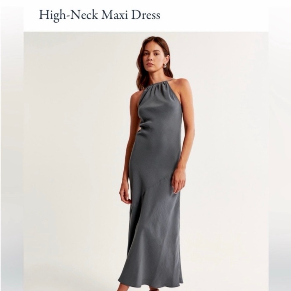 Abercrombie & Fitch Slate Gray Maxi Dress